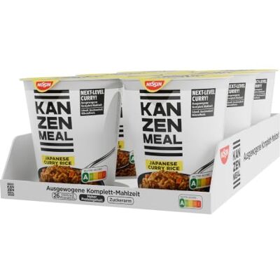 NISSIN KANZEN MEAL Japanese Curry Rice, 6er Pack (6x 108g) KANZEN MEAL ist eine reichhaltige und köstliche Mahlzeit, die jederzeit für eine optimale Nährstoffbalance sorgt. NISSIN KANZEN MEAL Japanese Curry Rice, 6er Pack (6x 108g) KANZEN MEAL ist eine reichhaltige und köstliche Mahlzeit, die jederzeit für eine optimale Nährstoffbalance sorgt.