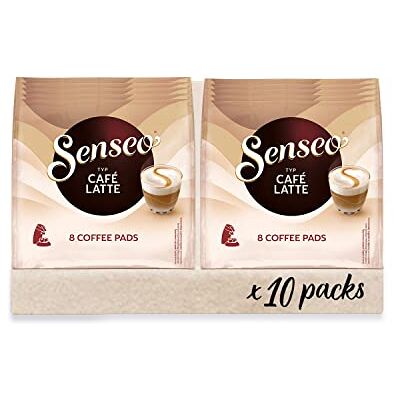 Senseo Pads Café Latte, Medium Roast, 80 Kaffeepads, 10 x 8 Getränke Senseo Pads Café Latte, Medium Roast, 80 Kaffeepads, 10 x 8 Getränke