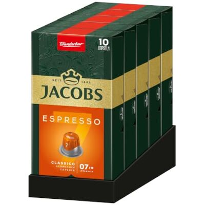 Jacobs Kaffeekapseln Espresso Classico, Intensität 7/12, 10 x 10 Getränke, Nespresso* kompatible Kaffee Kapseln, 100 Kapseln Jacobs Kaffeekapseln Espresso Classico, Intensität 7/12, 10 x 10 Getränke, Nespresso* kompatible Kaffee Kapseln, 100 Kapseln