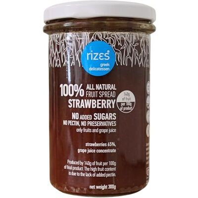 Rizes Greek Delicatessen Erdbeer Fruchtaufstrich,2x300g 100% natürlich, ohne Zuckerzusatz & ohne Pektin ,Handgemacht aus Griechenland Rizes Greek Delicatessen Erdbeer Fruchtaufstrich,2x300g 100% natürlich, ohne Zuckerzusatz & ohne Pektin ,Handgemacht aus Griechenland