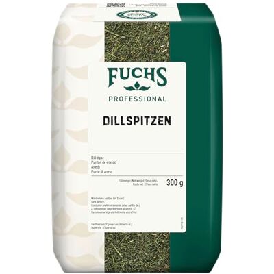 Fuchs Professional Dillspitzen Ideal zu Saucen, Gemüse- oder Fischgerichten Profi-Qualität für Großverbraucher 0,3 kg im recyclebaren Beutel Fuchs Professional Dillspitzen Ideal zu Saucen, Gemüse- oder Fischgerichten Profi-Qualität für Großverbraucher 0,3 kg im recyclebaren Beutel