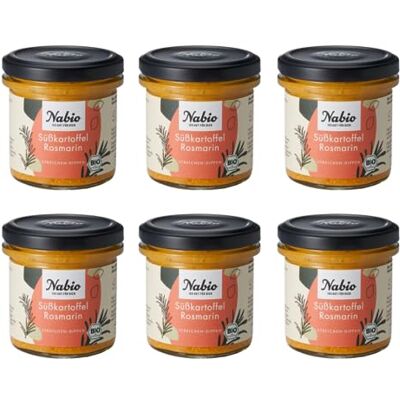 NABIO Mediterraner Aufstrich Süßkartoffel Rosmarin I vegan I (6 x 135g) NABIO Mediterraner Aufstrich Süßkartoffel Rosmarin I vegan I (6 x 135g)