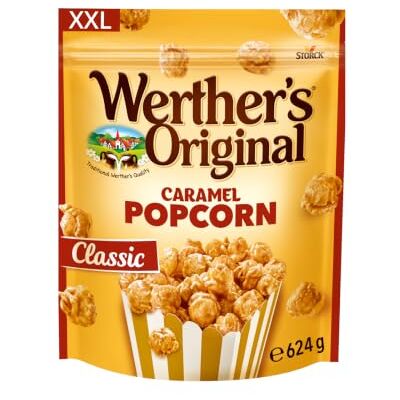 Werther's Original Caramel Popcorn Classic XXL 1 x 624 g Knackiges Popcorn mit Sahne-Karamell-Überzug, Snack mit Karamellgeschmack ideal zum Teilen, für Serienabende oder Partys Werther's Original Caramel Popcorn Classic XXL 1 x 624 g Knackiges Popcorn mit Sahne-Karamell-Überzug, Snack mit Karamellgeschmack ideal zum Teilen, für Serienabende oder Partys
