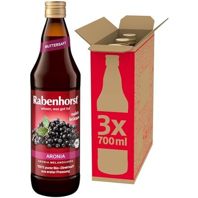 Rabenhorst Aronia Muttersaft BIO 3er Pack (3 x 700 ml) 100 % purer Aronia-Direktsaft aus erster Pressung 100 % purer Aronia-Direktsaft aus erster Pressung Rabenhorst Aronia Muttersaft BIO 3er Pack (3 x 700 ml) 100 % purer Aronia-Direktsaft aus erster Pressung 100 % purer Aronia-Direktsaft aus erster Pressung