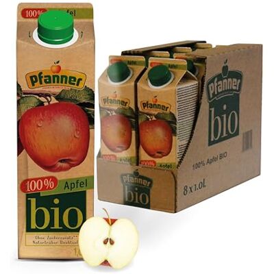 Pfanner 100% BIO Apfelsaft naturtrüb (8 x 1 l) – direkt gepresste Äpfel – Saft ohne Zuckerzusatz – Fruchtsaft im Vorratspack Pfanner 100% BIO Apfelsaft naturtrüb (8 x 1 l) – direkt gepresste Äpfel – Saft ohne Zuckerzusatz – Fruchtsaft im Vorratspack