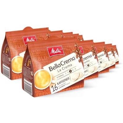 Melitta BellaCrema La Crema gemahlener Röstkaffee in Kaffee-Pads 10 x 16 Pads, Kaffeepads für Pad-Maschine, mittlere Röstung, geröstet in Deutschland, Stärke 3, im Tray Melitta BellaCrema La Crema gemahlener Röstkaffee in Kaffee-Pads 10 x 16 Pads, Kaffeepads für Pad-Maschine, mittlere Röstung, geröstet in Deutschland, Stärke 3, im Tray