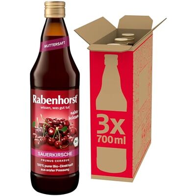 Rabenhorst Sauerkirsche Muttersaft BIO, 3er Pack (3 x 700 ml) 100 % purer Sauerkirsch-Direktsaft aus erster Pressung Rabenhorst Sauerkirsche Muttersaft BIO, 3er Pack (3 x 700 ml) 100 % purer Sauerkirsch-Direktsaft aus erster Pressung
