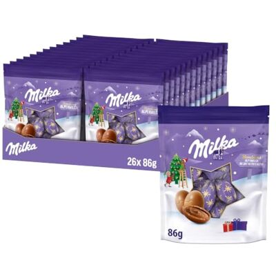 Milka Bonbons Alpenmilch, Festliche Schokokugeln, 26 x 86 g Sorgt für festliche Genussmomente bei Weihnachtsfeiern, Besuchen und gemütlichen Abenden Milka Bonbons Alpenmilch, Festliche Schokokugeln, 26 x 86 g Sorgt für festliche Genussmomente bei Weihnachtsfeiern, Besuchen und gemütlichen Abenden