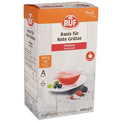 RUF Rote Grütze mit Himbeer-Geschmack, norddeutsche Spezialität, fruchtige erfrischendes Dessert, lecker mit Vanillesoße, Großpackung, 1 x 1000g RUF Rote Grütze mit Himbeer-Geschmack, norddeutsche Spezialität, fruchtige erfrischendes Dessert, lecker mit Vanillesoße, Großpackung, 1 x 1000g