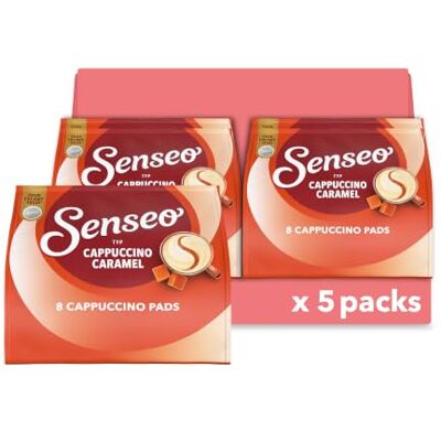 Senseo Pads Cappuccino Caramel, 5 x 8 Getränke, 40 Kaffeepads, mittlere Röstung Senseo Pads Cappuccino Caramel, 5 x 8 Getränke, 40 Kaffeepads, mittlere Röstung