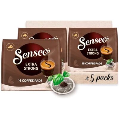 Senseo Pads Extra Strong, 5 x 16 Getränke, 80 Kaffeepads Senseo Pads Extra Strong, 5 x 16 Getränke, 80 Kaffeepads