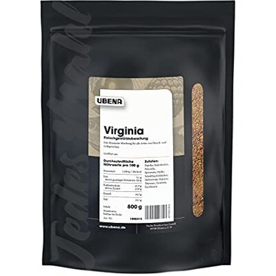 Ubena Foodservice Virginia Fleischgewürzzubereitung 800 g im Beutel Im wiederverschließbaren Vorratsbeutel Für Großverbraucher, Restaurants und Gastronomie Ubena Foodservice Virginia Fleischgewürzzubereitung 800 g im Beutel Im wiederverschließbaren Vorratsbeutel Für Großverbraucher, Restaurants und Gastronomie