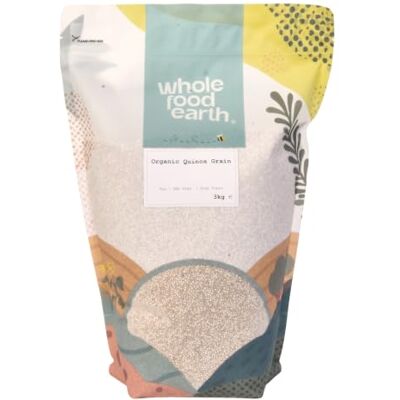 Wholefood Earth Quinoa Grain - Organic - GMO Free - 3 kg Quinoa Grain Wholefood Earth Quinoa Grain - Organic - GMO Free - 3 kg Quinoa Grain