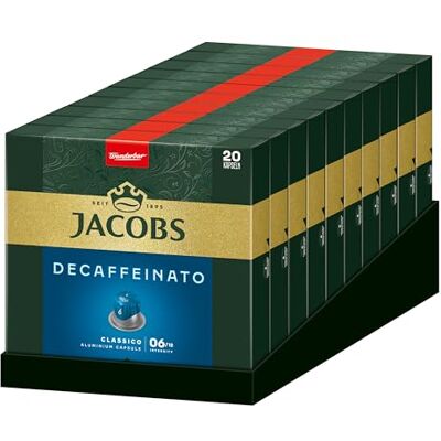 Jacobs Kaffeekapseln Lungo Decaffeinato, Intensität 6/12, 10 x 20 Getränke, Nespresso* kompatible Kaffee Kapseln, 200 Kapseln Jacobs Kaffeekapseln Lungo Decaffeinato, Intensität 6/12, 10 x 20 Getränke, Nespresso* kompatible Kaffee Kapseln, 200 Kapseln