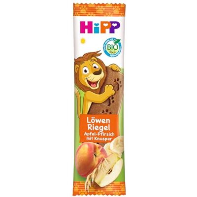 HiPP Löwe Müesli Riegel Hafer-Knusper Apfel-Pfirsich (24 x 20g), ab 1 Jahr, Süße nur aus Früchten, in bester Bio-Qualität HiPP Löwe Müesli Riegel Hafer-Knusper Apfel-Pfirsich (24 x 20g), ab 1 Jahr, Süße nur aus Früchten, in bester Bio-Qualität