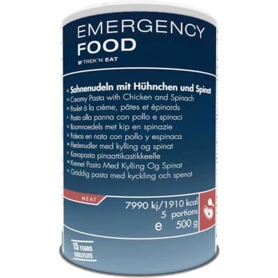 Trek Sahnenudeln mit Hühnchen & Spinat Vorrat für ca. 8 Portionen Trek Sahnenudeln mit Hühnchen & Spinat Vorrat für ca. 8 Portionen