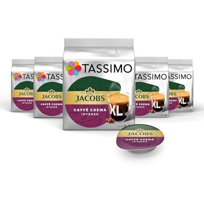 Tassimo Jacobs Caffè Crema Intenso XL, Dark Roast, 80 Kaffeekapseln, 5 x 16 Pads Tassimo Jacobs Caffè Crema Intenso XL, Dark Roast, 80 Kaffeekapseln, 5 x 16 Pads
