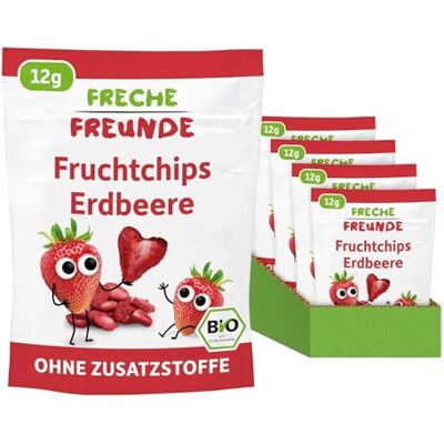 FRECHE FREUNDE Bio Fruchtchips Erdbeere, gefriergetrocknete Früchte(12x12g) FRECHE FREUNDE Bio Fruchtchips Erdbeere, gefriergetrocknete Früchte(12x12g)