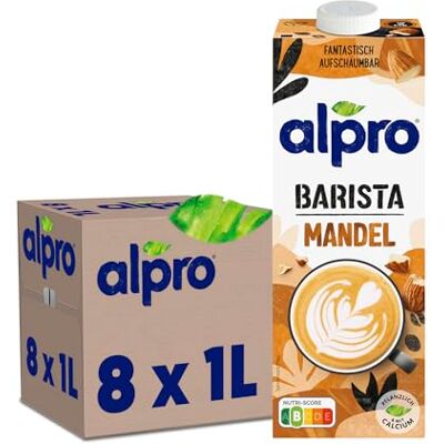 Alpro Barista Mandeldrink – Vegan und laktosefrei – Reich an Ballaststoffen – Mit Calcium und Vitaminen – UHT – 8 x 1 L Alpro Barista Mandeldrink – Vegan und laktosefrei – Reich an Ballaststoffen – Mit Calcium und Vitaminen – UHT – 8 x 1 L