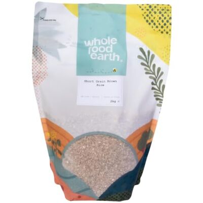 Wholefood Earth Kurzkornbrauner Reis GMO frei natürlich vegan milchfrei ohne Zuckerzusatz, 2 kg Wholefood Earth Kurzkornbrauner Reis GMO frei natürlich vegan milchfrei ohne Zuckerzusatz, 2 kg