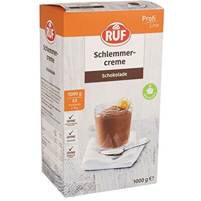 RUF Schlemmercreme Schokolade, ohne Kochen, Großpackung Dessertpulver für eine locker fluffiges Creme-Dessert mit Schokoladengeschmack, glutenfrei, 1x1000g RUF Schlemmercreme Schokolade, ohne Kochen, Großpackung Dessertpulver für eine locker fluffiges Creme-Dessert mit Schokoladengeschmack, glutenfrei, 1x1000g