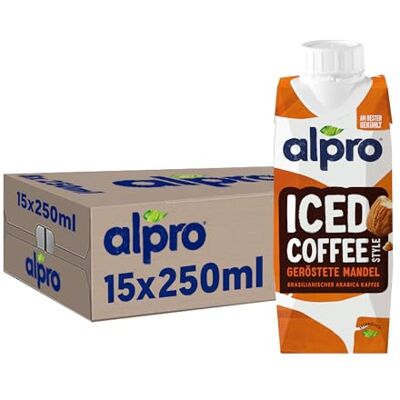 Alpro Iced Coffee Geröstete Mandel – Kaffee mit Mandeldrink – Von Natur aus laktose- und glutenfrei – Vegan und ideal für unterwegs – 15 x 250 ml Alpro Iced Coffee Geröstete Mandel – Kaffee mit Mandeldrink – Von Natur aus laktose- und glutenfrei – Vegan und ideal für unterwegs – 15 x 250 ml