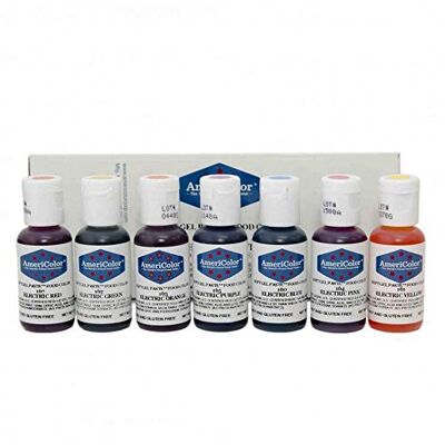 AmeriColor Weiche Gelpaste, elektrische Farben, Kuchendekoration, Lebensmittelfarbe, 6 Stück AmeriColor Weiche Gelpaste, elektrische Farben, Kuchendekoration, Lebensmittelfarbe, 6 Stück