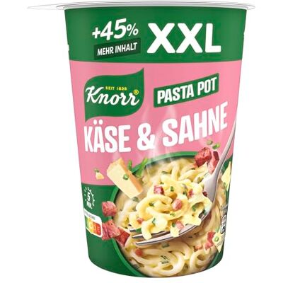 Knorr Käse & Sahne XXL Pasta Pot, leckere Instant Nudeln 92 g Knorr Käse & Sahne XXL Pasta Pot, leckere Instant Nudeln 92 g