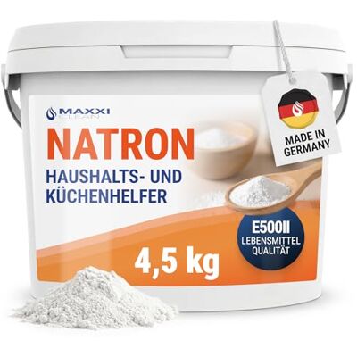 Maxxi Clean 4,5 kg Natron Pulver Backpulver für Küche, Haushalt und Körper geschmacksneutrales & hochreines Hausmittel zum Reinigen und Backen Natriumhydrogencarbonat in Lebensmittelqualität Maxxi Clean 4,5 kg Natron Pulver Backpulver für Küche, Haushalt und Körper geschmacksneutrales & hochreines Hausmittel zum Reinigen und Backen Natriumhydrogencarbonat in Lebensmittelqualität
