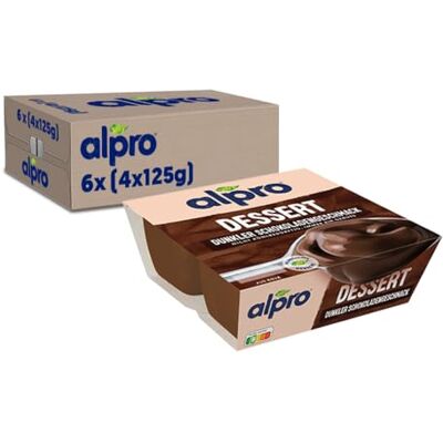 Alpro Soya-Dessert Dunkle Schokolade Feinherb – Auf Soyabasis – Vegan und von Natur aus laktosefrei – Reich an Calcium und Vitaminen – 6 x (4 x 125) g Alpro Soya-Dessert Dunkle Schokolade Feinherb – Auf Soyabasis – Vegan und von Natur aus laktosefrei – Reich an Calcium und Vitaminen – 6 x (4 x 125) g