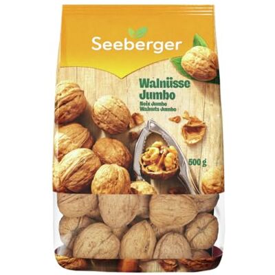 Seeberger Walnüsse Jumbo 10er Pack: Extra große Walnusskerne mit Schale ideal für den kleinen Hunger zwischendurch unverarbeitet roh, vegan (10 x 500 g) Seeberger Walnüsse Jumbo 10er Pack: Extra große Walnusskerne mit Schale ideal für den kleinen Hunger zwischendurch unverarbeitet roh, vegan (10 x 500 g)