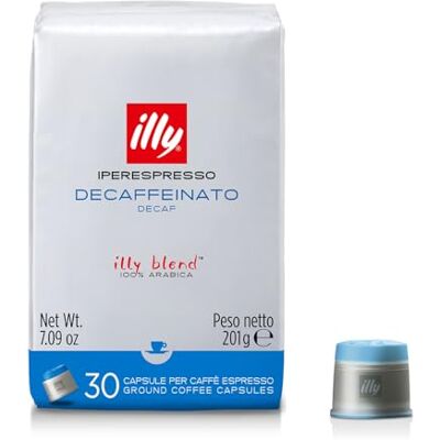 illy , Kaffee in Kapseln Iperespresso ENTKOFFEINIERT, 30 Kapseln 100% Arabica mit Noten von Karamell, Schokolade und Geröstetem Brot, Harmonischer Geschmack, Koffeinfrei illy , Kaffee in Kapseln Iperespresso ENTKOFFEINIERT, 30 Kapseln 100% Arabica mit Noten von Karamell, Schokolade und Geröstetem Brot, Harmonischer Geschmack, Koffeinfrei