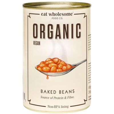 Eat Wholesome Organische Gebackene Bohnen, 400g (12er Pack) In Tomatensauce, Fettarm, Proteinquelle, Vegan, Non-BPA-Auskleidung Eat Wholesome Organische Gebackene Bohnen, 400g (12er Pack) In Tomatensauce, Fettarm, Proteinquelle, Vegan, Non-BPA-Auskleidung