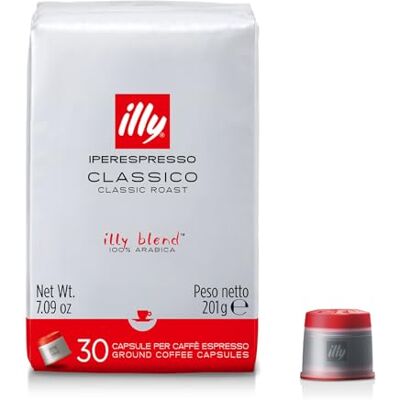 illy , Kaffee in Kapseln Iperespresso CLASSICO, 30 Kapseln 100% Arabica mit Noten von Orangenblüten und Jasmin, Sanfter Geschmack und Süßer Nachgeschmack illy , Kaffee in Kapseln Iperespresso CLASSICO, 30 Kapseln 100% Arabica mit Noten von Orangenblüten und Jasmin, Sanfter Geschmack und Süßer Nachgeschmack