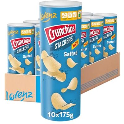 Lorenz Snack World LORENZ Crunchips Stackers Salted 10 x 175 g glutenfrei vegan Lorenz Snack World LORENZ Crunchips Stackers Salted 10 x 175 g glutenfrei vegan
