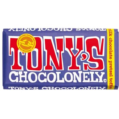 Tony's Chocolonely Dunkle Vollmilchschokolade mit Brezel & Toffee 15x180 g Fairtrade Schokolade mit knusprigen Salzbrezeln & süßem Toffee-Crunch. Ohne Palmöl, hergestellt in Belgien Tony's Chocolonely Dunkle Vollmilchschokolade mit Brezel & Toffee 15x180 g Fairtrade Schokolade mit knusprigen Salzbrezeln & süßem Toffee-Crunch. Ohne Palmöl, hergestellt in Belgien