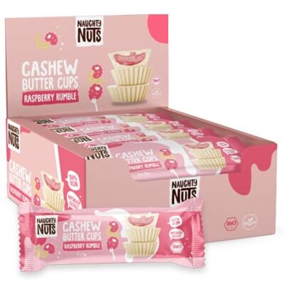 Naughty Nuts Bio Cashew Butter Cups Raspberry Rumble – Vegan, Palmölfrei und 53% weniger Raffinierter Zucker – 12x39g Naughty Nuts Bio Cashew Butter Cups Raspberry Rumble – Vegan, Palmölfrei und 53% weniger Raffinierter Zucker – 12x39g