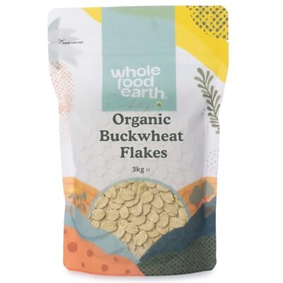 Wholefood Earth Bio-Buchweizenflocken – 3 kg Roh Gentechnikfrei Vegan Ballaststoffquelle Bio-zertifiziert Wholefood Earth Bio-Buchweizenflocken – 3 kg Roh Gentechnikfrei Vegan Ballaststoffquelle Bio-zertifiziert