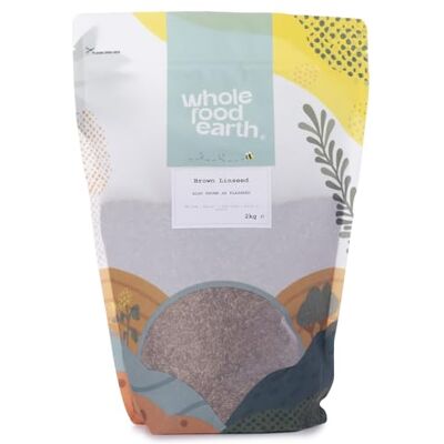 Wholefood Earth Bio-Braune Leinsamen/Leinsamen – 2 kg Roh GMO-frei Vegan Hoher Ballaststoffgehalt Proteinquelle Aus kontrolliert biologischem Anbau Wholefood Earth Bio-Braune Leinsamen/Leinsamen – 2 kg Roh GMO-frei Vegan Hoher Ballaststoffgehalt Proteinquelle Aus kontrolliert biologischem Anbau