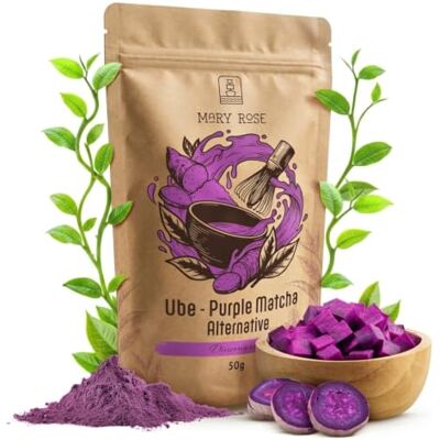 Mary Rose Ube Pulver Purple Matcha 50g 100% Lila Yamswurzel Ideal für Violetter Matcha Latte und Backen Natürliche Lebensmittelfarbe Ohne Koffein Reich an Ballaststoffen Ohne Zuckerzusatz Mary Rose Ube Pulver Purple Matcha 50g 100% Lila Yamswurzel Ideal für Violetter Matcha Latte und Backen Natürliche Lebensmittelfarbe Ohne Koffein Reich an Ballaststoffen Ohne Zuckerzusatz