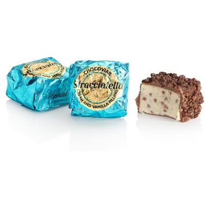 Venchi Chocoviar Stracciatella Praline aus Milchschokolade mit Füllung aus Sahne und Nibs, 1 kg Glutenfrei Venchi Chocoviar Stracciatella Praline aus Milchschokolade mit Füllung aus Sahne und Nibs, 1 kg Glutenfrei