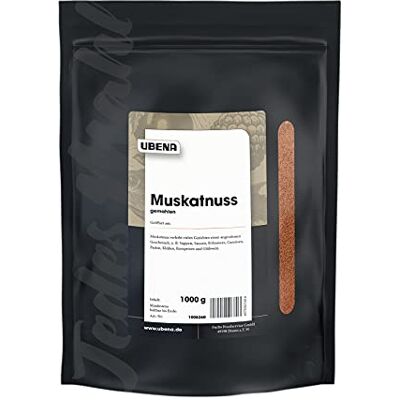 Ubena Muskatnuss gemahlen im wiederverschließbaren Vorratsbeutel, 1er Pack (1 x 1 kg) Ubena Muskatnuss gemahlen im wiederverschließbaren Vorratsbeutel, 1er Pack (1 x 1 kg)