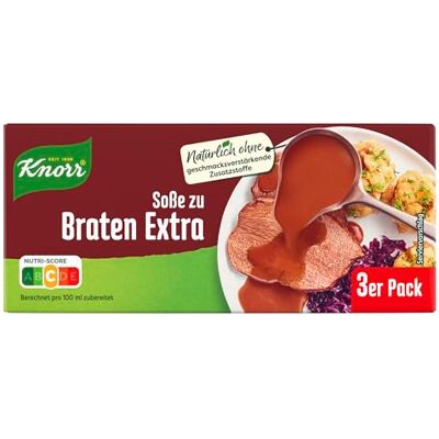 Knorr Soße zu Braten Extra leckere dunkle Soße mit würzigem Geschmack 1er x 3stück -750ml Knorr Soße zu Braten Extra leckere dunkle Soße mit würzigem Geschmack 1er x 3stück -750ml
