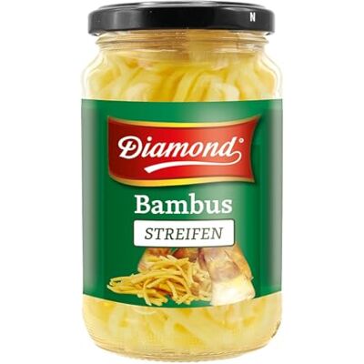 Diamond Bambusstreifen, eingelegtes Asia Gemüse im Glas, geeignet für Wok-Gerichte, low carb 6 x 330 g Diamond Bambusstreifen, eingelegtes Asia Gemüse im Glas, geeignet für Wok-Gerichte, low carb 6 x 330 g