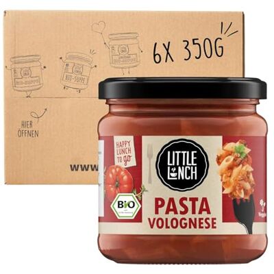 Little Lunch Fertiggericht Pasta Volognese, Vegetarische Bolognese, Nudeln, Ready Meal, 100% Bio, Veggie, 6er Pack, 6 x 350g Little Lunch Fertiggericht Pasta Volognese, Vegetarische Bolognese, Nudeln, Ready Meal, 100% Bio, Veggie, 6er Pack, 6 x 350g