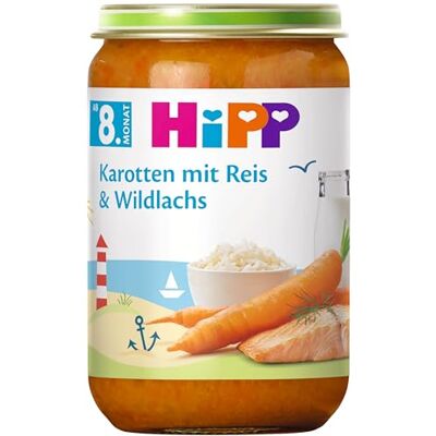HiPP Karotten mit Reis und Wildlachs, 6er Pack (6 x 220 g) HiPP Karotten mit Reis und Wildlachs, 6er Pack (6 x 220 g)