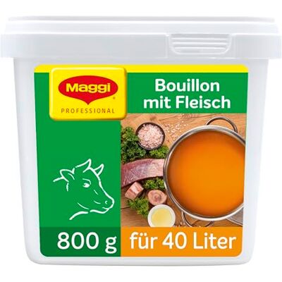 NESTLE PROFESSIONAL MAGGI Professional Bouillon mit Fleisch o.k.A., 1er Pack (1 x 800g Gastro box) NESTLE PROFESSIONAL MAGGI Professional Bouillon mit Fleisch o.k.A., 1er Pack (1 x 800g Gastro box)