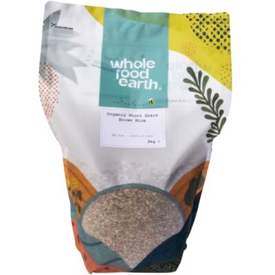 Wholefood Earth Bio-Kurzkochkorn-Braunreis 2kg GVO-frei Vegan Ballaststoffquelle Zertifiziert biologisch Wholefood Earth Bio-Kurzkochkorn-Braunreis 2kg GVO-frei Vegan Ballaststoffquelle Zertifiziert biologisch
