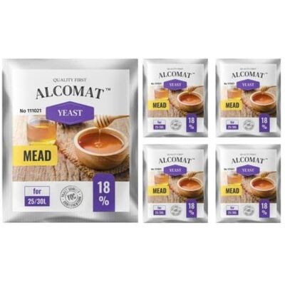 Alcomat Hefen für Met Trockenhefe Gärungstempo bis 18% Reinzuchthefe für Honigwein auf 30 Liter 5 Stück Alcomat Hefen für Met Trockenhefe Gärungstempo bis 18% Reinzuchthefe für Honigwein auf 30 Liter 5 Stück