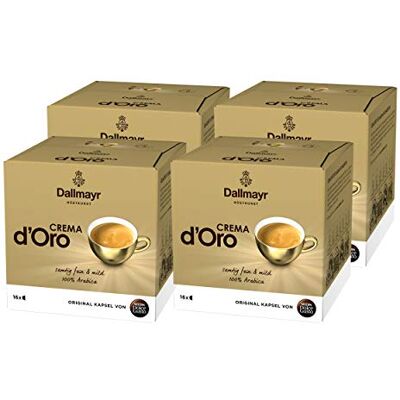 Nescafé Dolce Gusto Dallmayr Crema d´Oro, Kaffee, Kaffeekapsel, 4er Pack, 4 x 16 Kapseln Nescafé Dolce Gusto Dallmayr Crema d´Oro, Kaffee, Kaffeekapsel, 4er Pack, 4 x 16 Kapseln